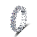 Factory 925 Sterling Silver Luxury Classic Design Ring Emerald  Cut  Moissanite 3.08ct Engagement Moissanite Rings