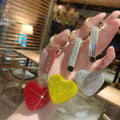 Sparkling Luxury Rhinestone Heart Key Chains Bling Leather Glitter Crystal Heart Key Ring KeyChain Pendant Charm for Women Girls