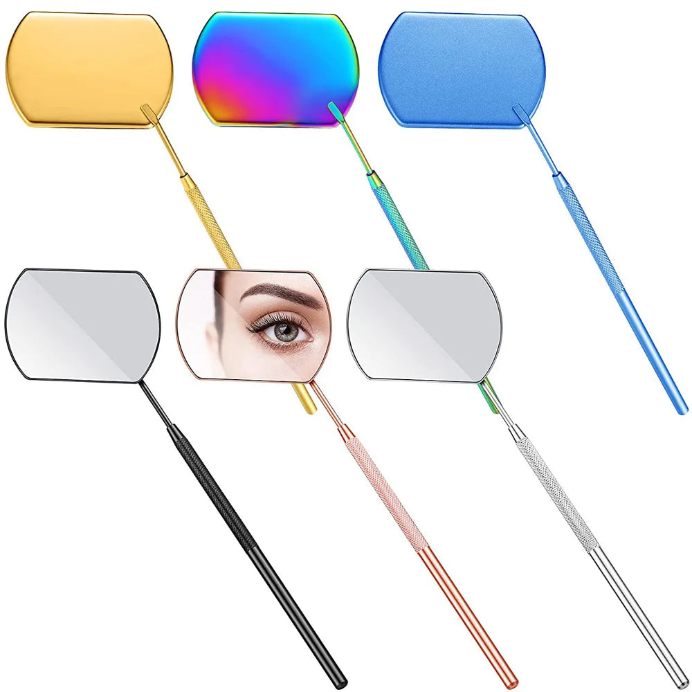 Wholesale Quality Professional  Handheld Square Large Colorful Eyelash Lash Mirror
