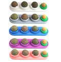 Wholesale 4 in 1 Natural Edible Catnip Balls Wall-mounted Rotatable Safe Healthy Cat Catnip Wall Ball Toys