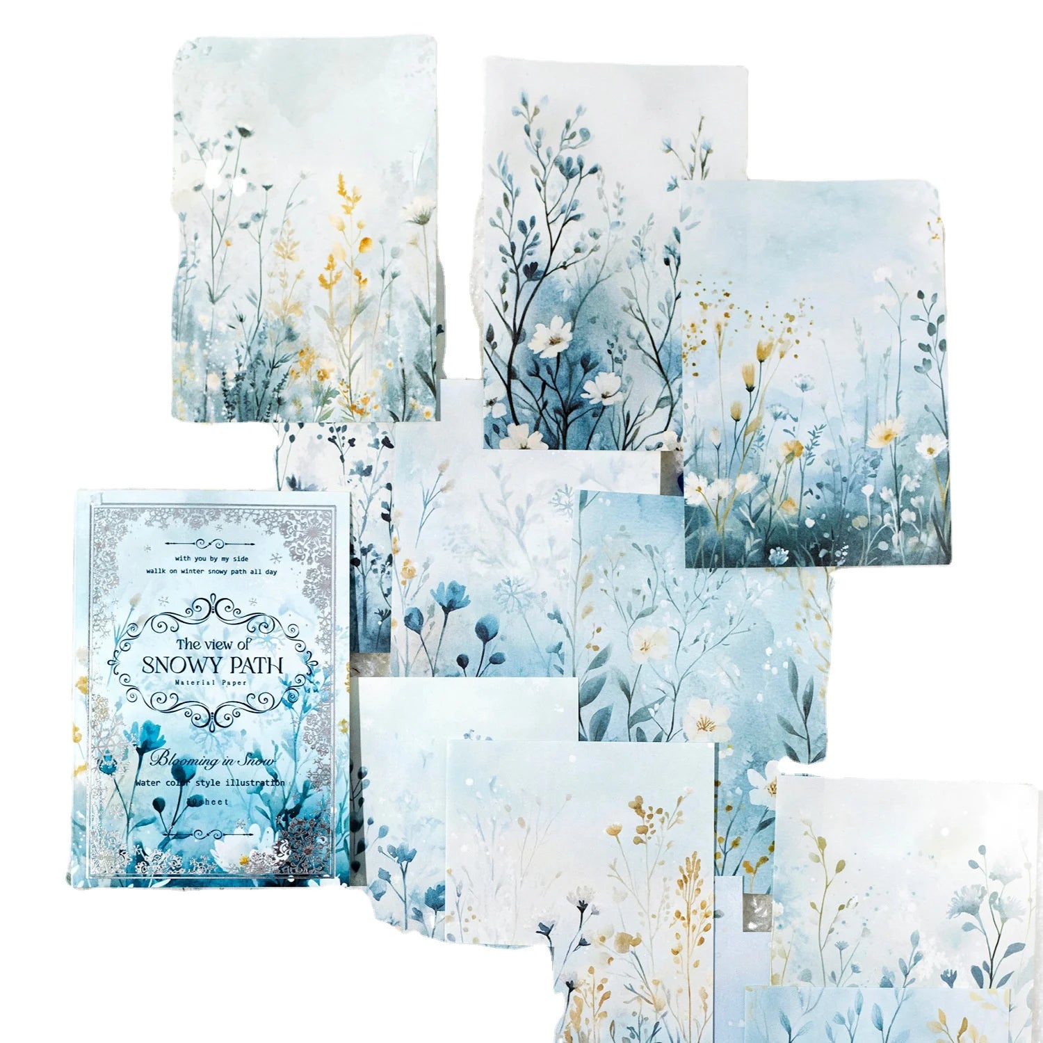 30pcs/pack Material Paper Trail Snow Series Natural Snow Scenery Landscape Handbook DIY Decoration Bottoming