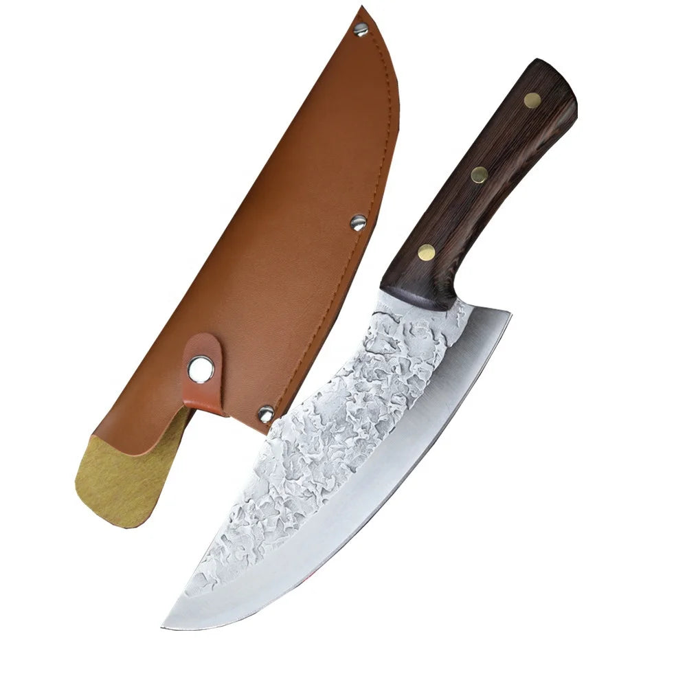 8 Inch High Carbon 5CR15MOV Steel Chef Kitchen Boning Knife Full Tang Forged Eco-Friendly Wood Handle Ambidextrous Traditional