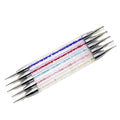 2022 High End 5pcs Multicolor Rhinestone Acrylic Handle Metal Dotting Tools Set Double Head Point Drill Nail Art Brush