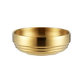 Luxury Double Layer Serving Bowls Salad Korean-style Cold Noodles Stainless Steel Gold Bowl