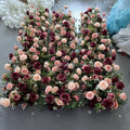 Custom Modern Faux Pink White Floral Row Arrangement Artificial Silk Rose Flower Runner for Wedding Table Party Event Aisle