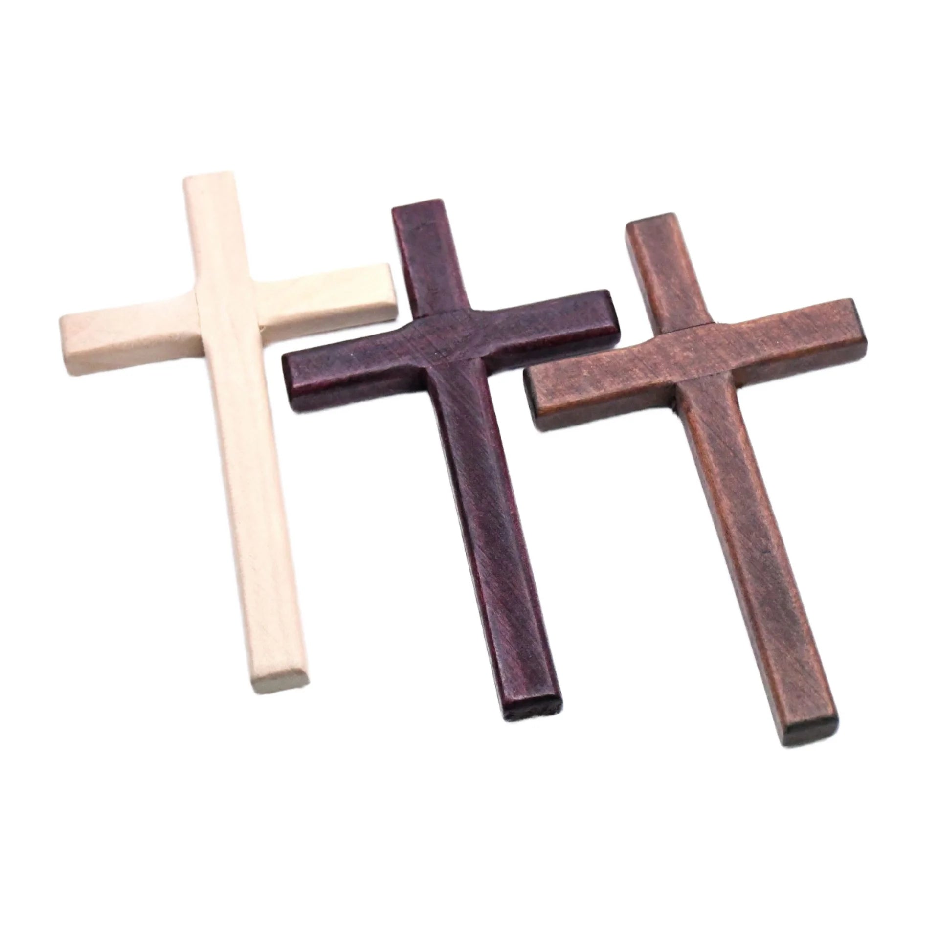 Jesus Icon Religious Prayer Hand Holding Cross Eco-Friendly Polished Pine Wood Carving Catholic Heritage Gift for Religious