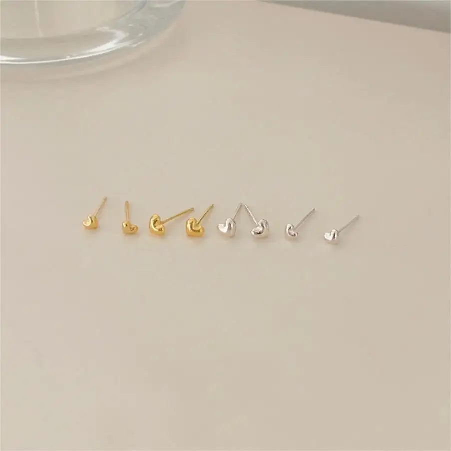 Layering Sprite Hearts Hypoallergenic 925 Silver 4mm/5mm Micro Studs the Magic Accent for Ear Stacks Dainty & Discrete