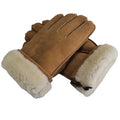 Sample Support Hand-sewing Leather Wool Lined Shearling Fur Women Winter Warm Outdoor Men Australia Double Face Sheepskin Gloves