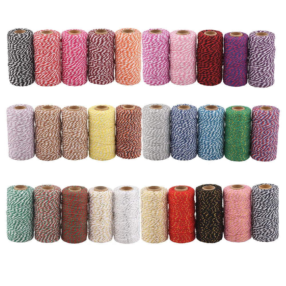 Hot Sell 2mm Double Color Coated Macrame Cord Twines Cotton Rope Twisted Cord for Bags Garment Shoes