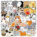 50pcs Cute and Funny Little Cat PVC High-quality Durable Stickers for Skateboard Guitar Suitcase Water Bottle and Books