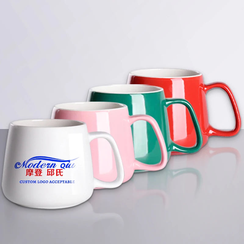 Modernqiu Wholesale Manufacturer Custom 400ml Ceramic Coffee Mug Christmas 13.5oz Sublimation Mug Porcelain Cup with Handle