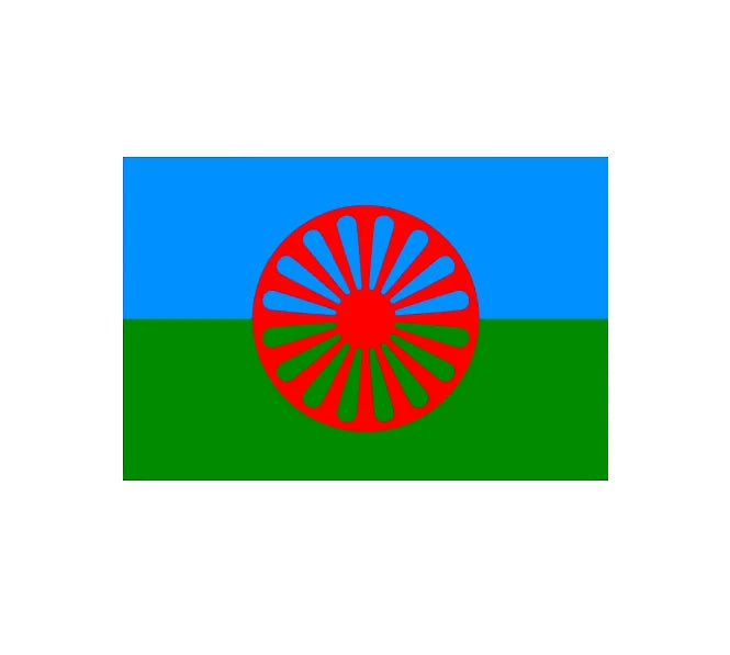 Gypsy Flag Romani People Flags Polyester Fabric with Two Brass Grommets Indoor and Outdoor Decor