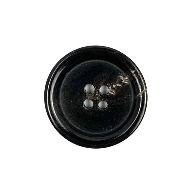 Wholesale Customization High Quality 4-Hole Buffalo Horn Button Natural Black Brown Color Pattern Flatback Decoration WIKO