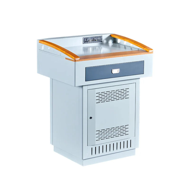 Multimedia Digital Podium School Electronic Podium Table Classroom Metal Central Control Lectern