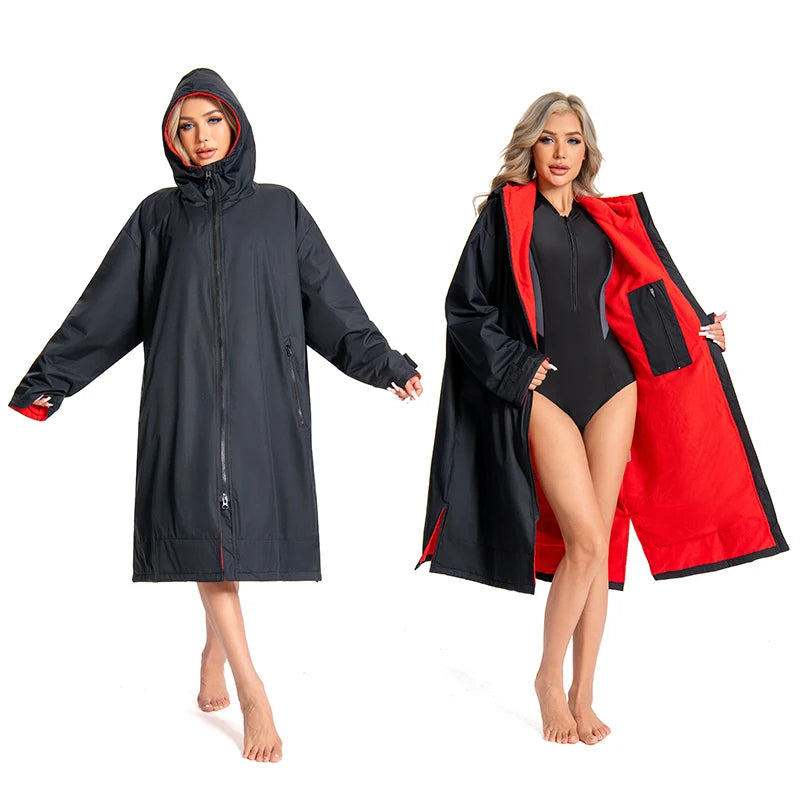 Custom Unisex Surf Poncho Swim Hood Warm Dry Robes Coat Windproof Waterproof Swimming Changing Robe