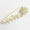 2024 God Bless Baby Pin  6 Loops with Small Rhinestone Crown Brooch Baby Pins Babies Jewelry
