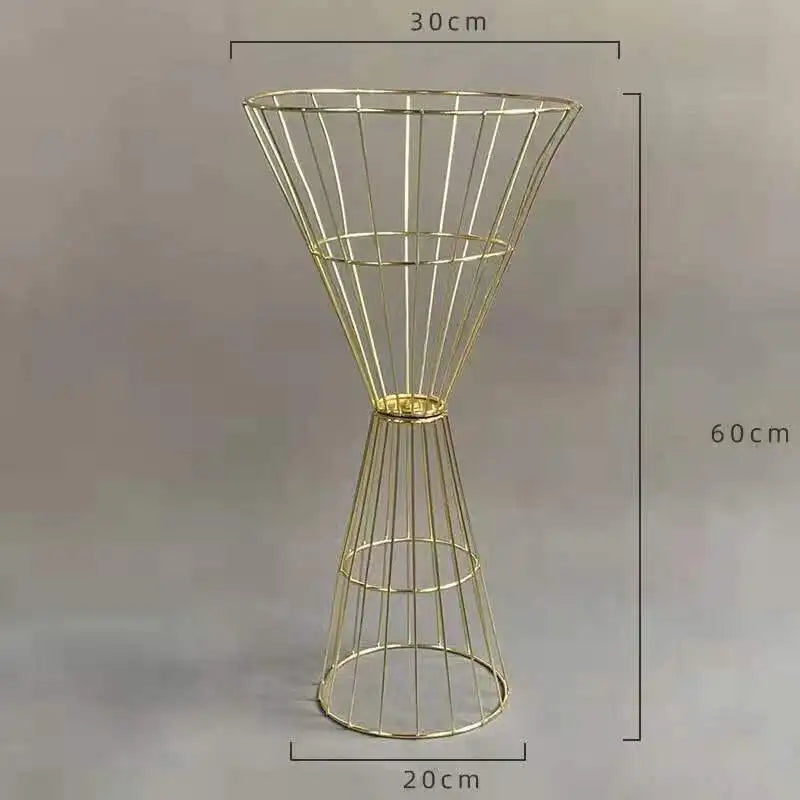 New Wedding Props Electroplated Flower Rack Geometric Guide Small Waist Table Flower Table Decoration Stage Decoration