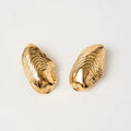 2025 Trendy Chunky Conch Design Stainless Steel Beach Style 18K Plated Stud Earrings