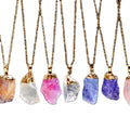 G978 Wholesale Irregular Rough Stone Necklace Jewelry Crystal Pendant Natural Stone Necklaces