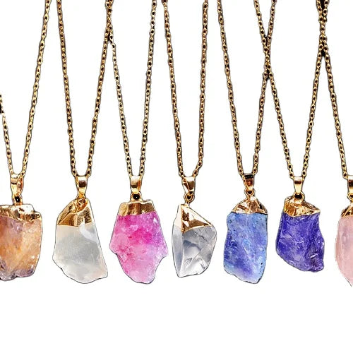 G978 Wholesale Irregular Rough Stone Necklace Jewelry Crystal Pendant Natural Stone Necklaces