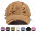 New Arrival Custom Embroidery Logo Worn Distressed Baseball Caps Plain Washed Cotton Vintage 6 Panel Dad Hats Street Style Image