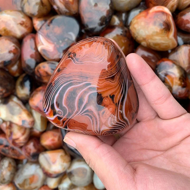Wholesale Natural Sardonyx Quartz Crystal Rock Silk Agate Palm Healing