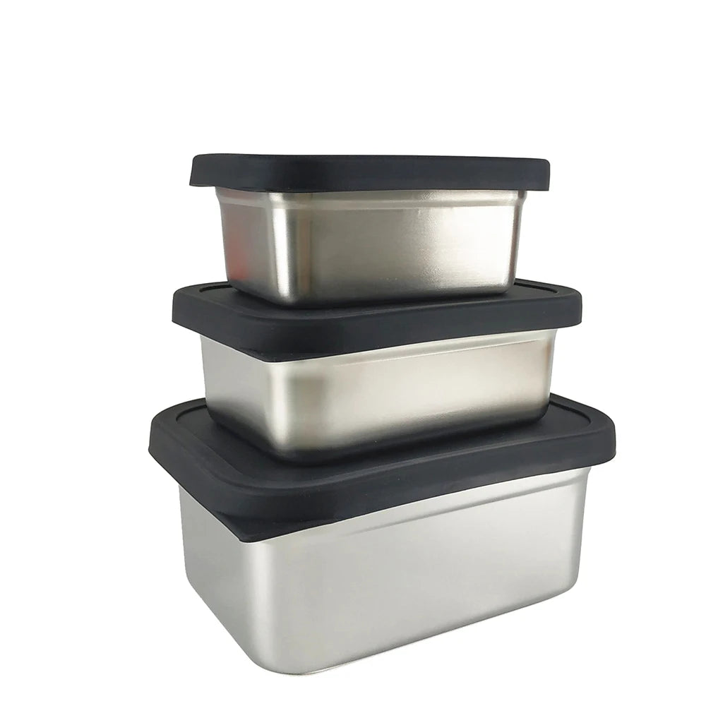 Microwave Containers Lunch Box Kids Stainless Steel Container for Kitchen Storage Lunch Box Stainless Stack Bento Box
