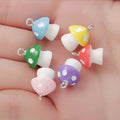 Resin Mushroom Pendant DIY Schoolbag Earrings Bracelet Necklace Charms Pendant for Jewelry Making Accessories