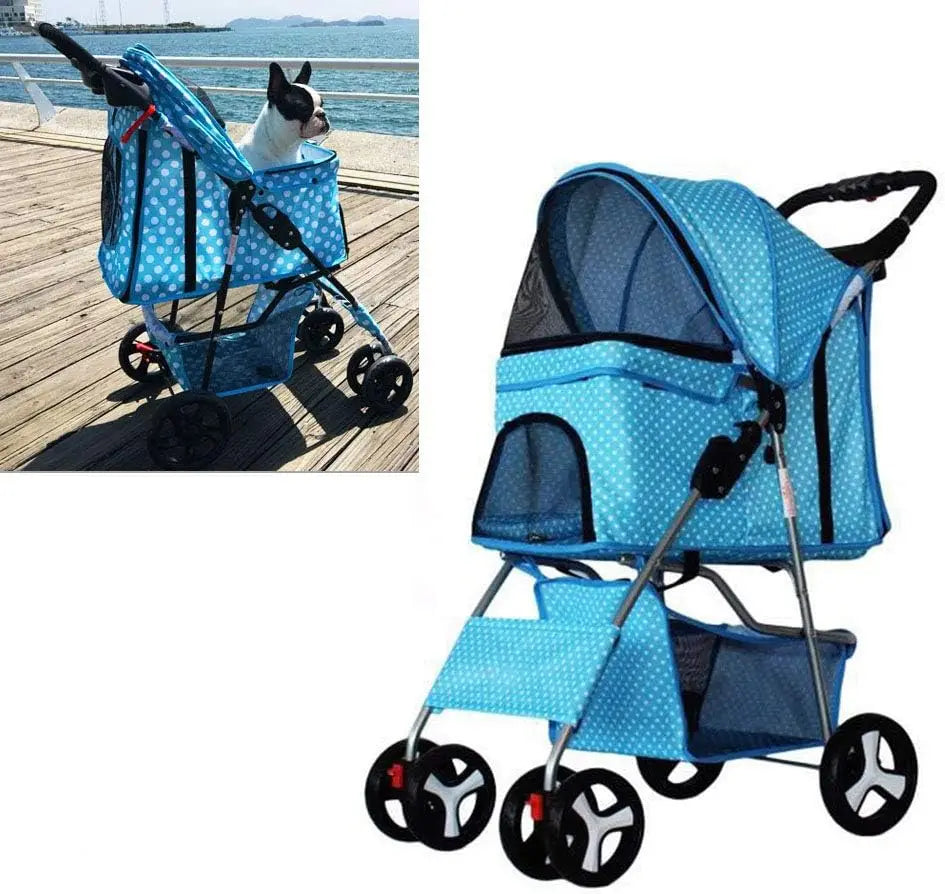 Wholesale Sustainable 4-Wheel Dog Stroller for Large Dogs 2 Dogs Modern Foldable Pet Carrier Quick Installation Low MOQ Recycled