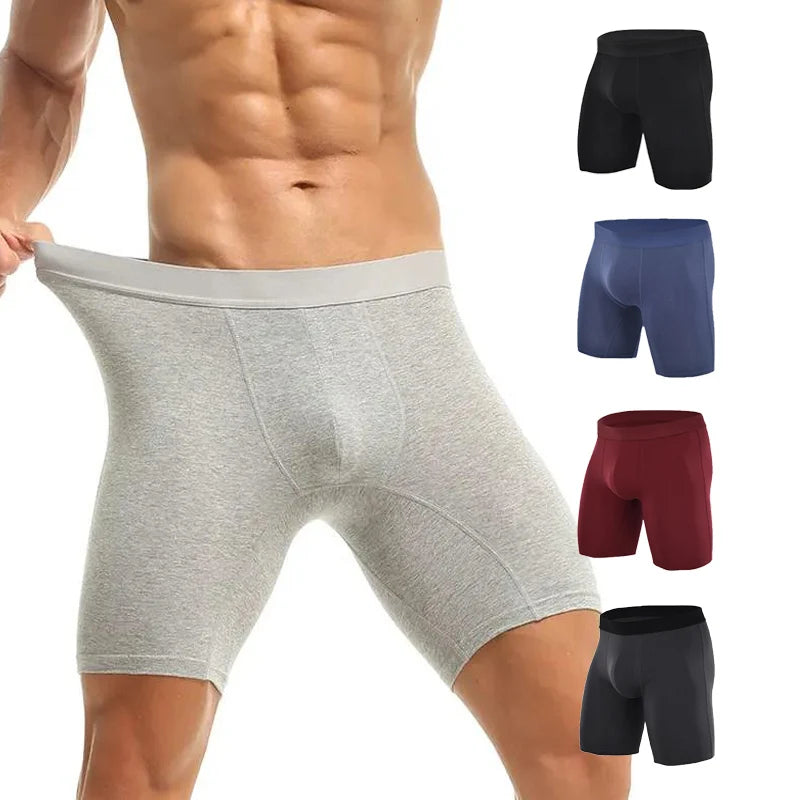Hot Selling Male Men Underwear Custom Long Boxer Briefs Cotton for Men