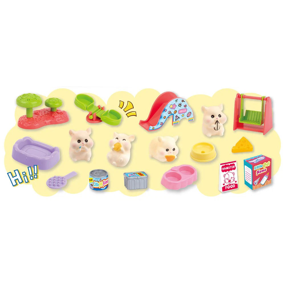 Plastic Hamster Play Set Toy Realistic Lovely Hamster Paradise Role Play Pet Figurine Care Toy Kids Educational Toys Gift