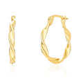 Gemnel Fashion 925 Sterling Silver 18k Gold Vermeil Twisted Rope Large Hoop Earrings