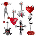 Gothic Punk Cool Stainless Steel Double Layer Fashion Gold Silver  Navel Rings for Women Body Piercing Jewelry