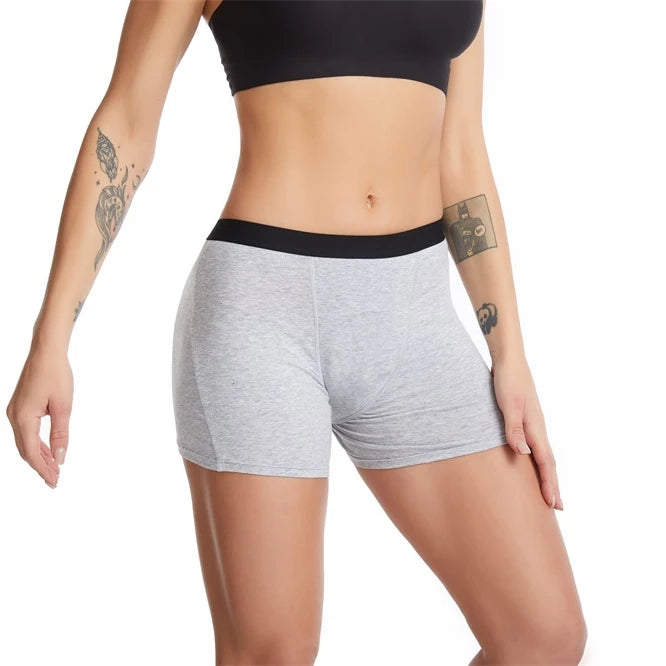 8306 Hot Sales Cotton Breathable Plus Sizes 4 Layer Anti-leakage Menstrual Panties Sports Underwear Women's Boxers