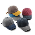 Custom Designer Vintage Embroidered Logo Colorblocked Baseball Cap Adjustable 6 Panel Fitted Cotton Baseball Hat