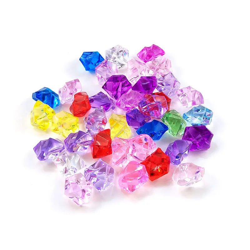Blue pink Red Orange Green Yellow 14*11mm Acrylic Gems Jewels Treasure Crushed Ice Crystal Diamonds