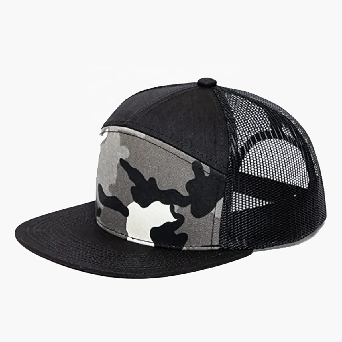 Custom 168 958 Flat-Bill 7-Panel Snapback Hat Richardson Fashionable Camo Canvas Mesh Hip Hop Outdoor Winter Hat