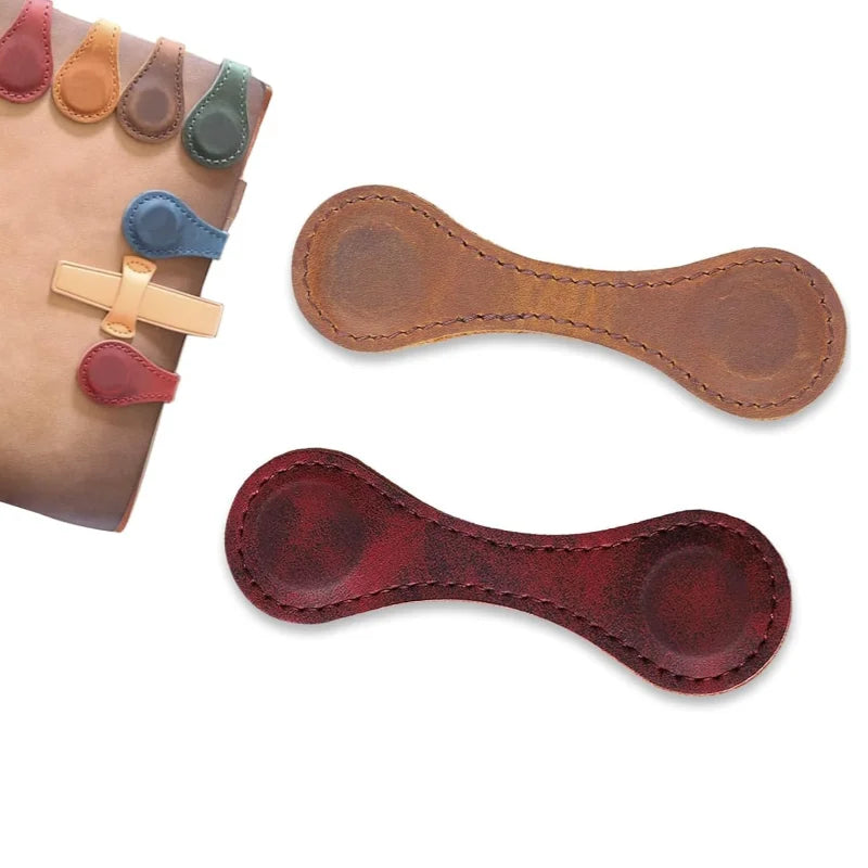 YYRTS Wholesale Genuine Leather Magnetic Book Mark Dual-side Magnetic Page Clip Magnetic Bookmarks