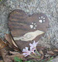 Heart Pet Memorial Stone with Hand Paw Print Poem Sympathy Loss Remembrance Garden Plaque Engraved Resin Decor for Pet Grave