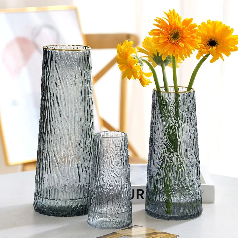 Factory glassware Supplier Design Gold Plated Glass Vase Household Restaurant Home Decoration Glass Vase Bottle