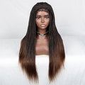 Synthetic Ombre Color  Super Fine Frontal Lace Wig Heat Resistant Artificial Hair Crochet Twist Wigs Box Braidedlace Closure Wig