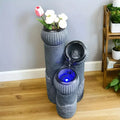 Hot Sale Multi-Tier Resin Water Fountain with LED Light Realistic Stone Texture Outdoor Garden Decor for Yard Patio