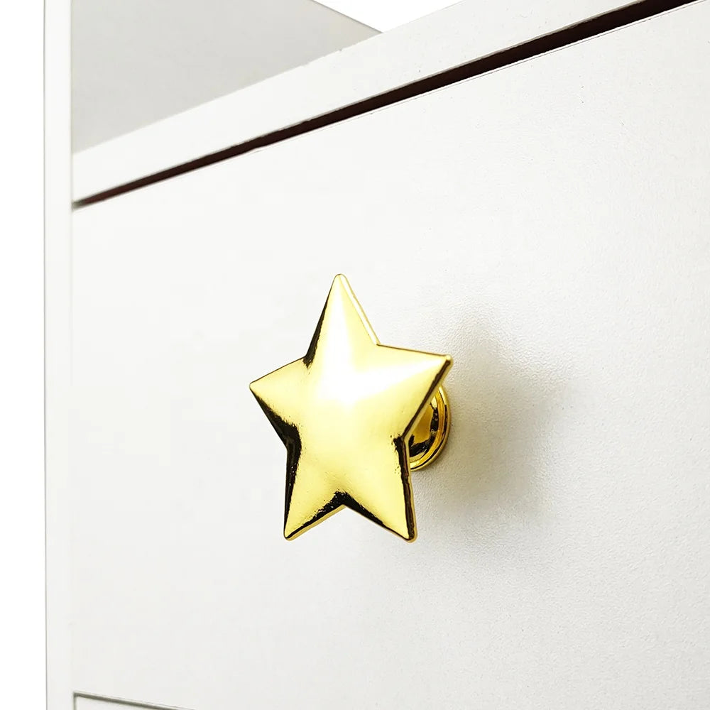 Gold Star Modern Metal Cabinet Knobs and Drawer Handles for Dresser Exterior Outdoor Kitchen Bedroom Warehouse Furniture