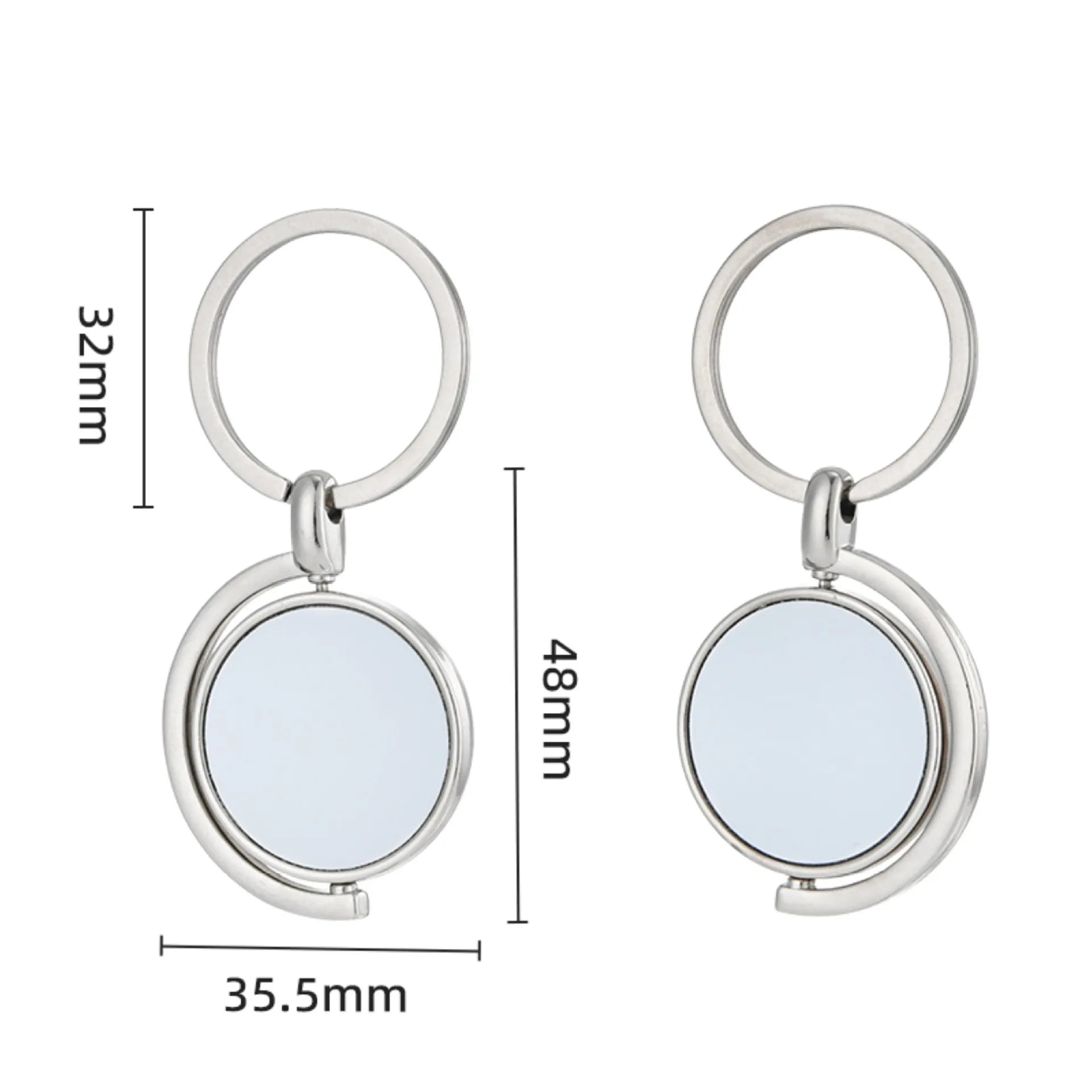 Cross-Border DIY Digital Photo Keychain Metal Blank Thermal Transfer Pendant Sublimation Cartoon Alloy with Laser Logo Printing