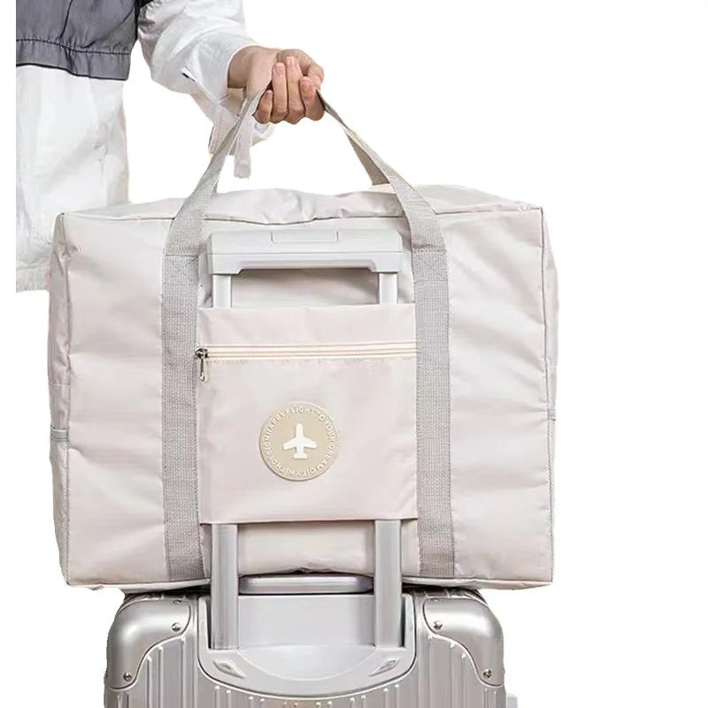 Large Capacity Lightweight Portable Folding Boarding Bag for Travel-Fashionable Polyester Cover for Rod Luggage Waterproof Short