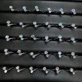 Hot Selling Kindfull Natural Reiki Crystal Polished Semi Precious Stone Labradorite Moonstone DIY Rings for Gift Accessory