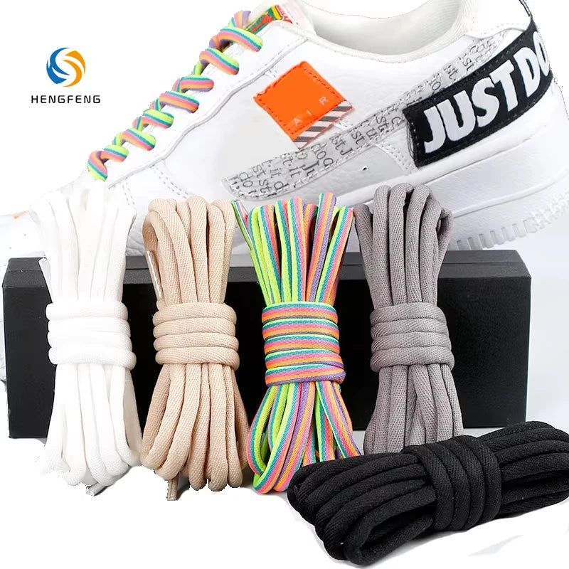 Polyester Rope Fat Round Laces Mens Shoelaces Designs Fashion Shoelaces Plain Shoe Lace