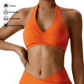 Custom Women Fashion V Front Scrunch Yoga Bras Active Gym Tank Top Fitness Workout Apparel Sports Bras
