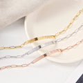 Custom Engrave Bar Friendship Bracelet Paperclip Chain Bracelet Anniversary Gift Personalized Jewelry for Women Gift