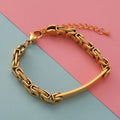 Custom Name Unisex Stainless Steel Gold Plated Silver Plated Hip Hop Anniversary Chain Bracelet